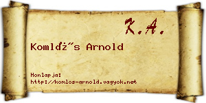 Komlós Arnold névjegykártya