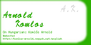 arnold komlos business card