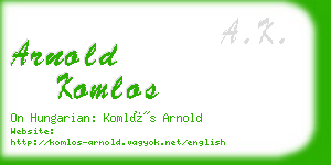 arnold komlos business card